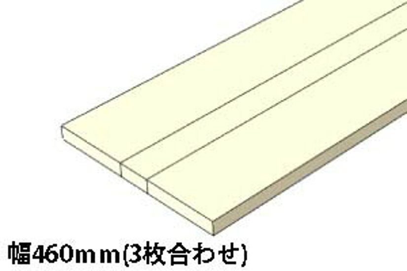 OLD ASHIBA 天板 （幅はぎ材/３枚あわせ）【縁無し】 厚35ｍｍ×幅460ｍｍ×長さ1810〜1900ｍｍ 〈受注生産〉画像