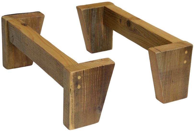 【アウトレット0401】OLD ASHIBA LEGS（専用脚/２個入） 奥行460ｍｍ用　高さ150ｍｍ※奥行実寸は410ｍｍ　屋内用薄茶（うすちゃ）画像