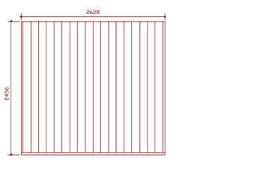 ウッドデッキ（規格型）◇国産杉（飫肥杉赤味）：縦張 間口2.6ｍ×奥行2.5ｍタイプ ※フェンスは別売りです 【受注生産】画像