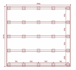 ウッドデッキ（規格型）◇国産杉（飫肥杉赤味）：縦張 間口3.9ｍ×奥行3.6ｍタイプ ※フェンスは別売りです 【受注生産】画像