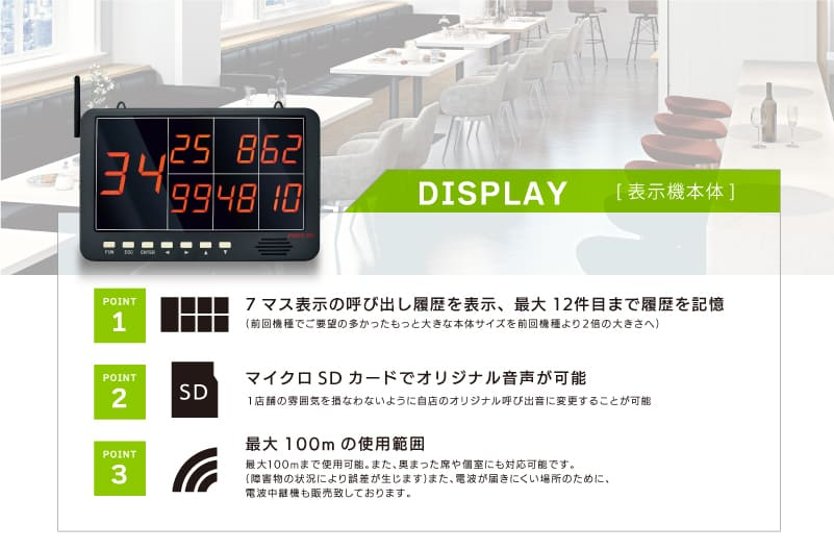 S-CALLⅢ（エスコール3）受信表示機画像