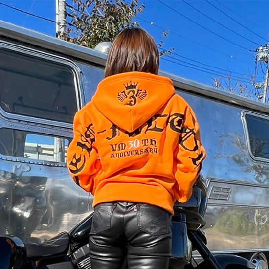 VM30th記念　Flapping Big logo embroidery hoodie (Orange)画像