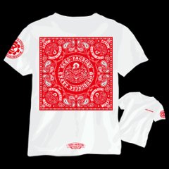 【予約商品】BANDANA T-SHIRTS -WH- 【Red&Gray】の画像