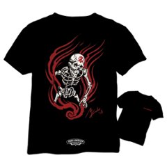 【56Tatoo Studio × ZERO-FACTORY 】 FIRE SKULL Tシャツ -BK-画像