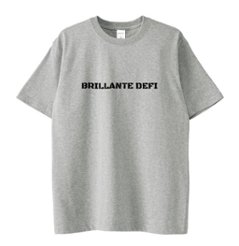 BRILLANTE DEFI ロゴ＆トイプープリントTシャツ　グレー画像