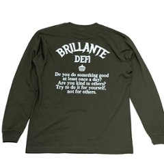 BRILLANTE DEFI 王冠バックプリント長袖Tシャツ　アーミーグリーンの画像