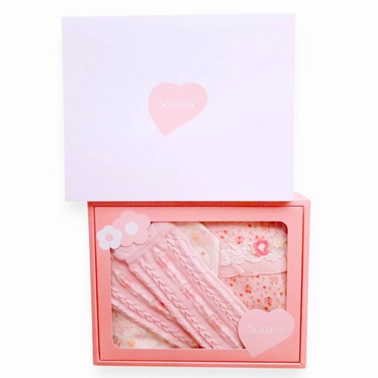 Souris(スーリー)「ギフトボックス付きスタイ2枚＆レッグウォーマーセット」(F)画像