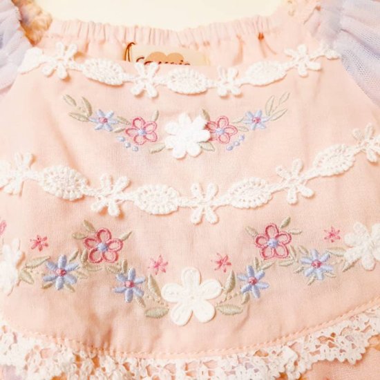 Souris(スーリー)「フラワープリント&刺繍ジャンパースカート」（110-130cm）画像