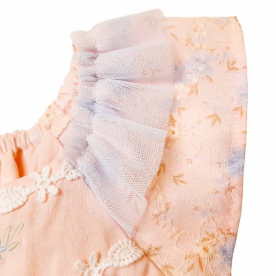 Souris(スーリー)「フラワープリント&刺繍ジャンパースカート」（110-130cm）画像