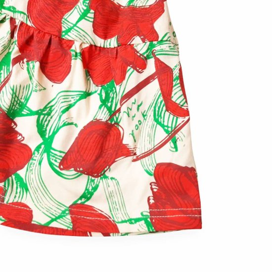 maarook「レッドリボンフラワーＰＴティアードワンピース」(90-130cm)  画像