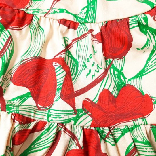 maarook「レッドリボンフラワーＰＴティアードワンピース」(90-130cm)  画像