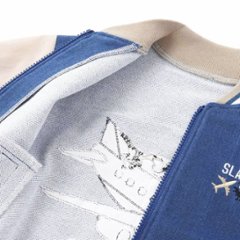 SLAP SLIP(スラップスリップ) 「恐竜＆飛行機刺繍 デニムニットスタジャン」(90-130cm) メール便送料198円対応可画像