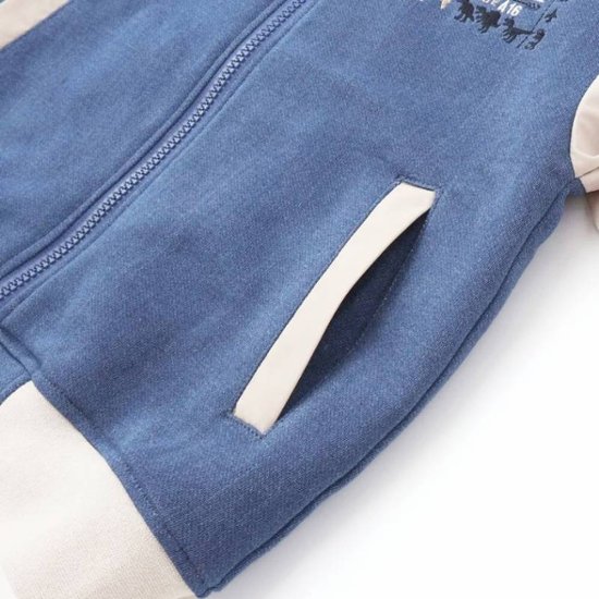 SLAP SLIP(スラップスリップ) 「恐竜＆飛行機刺繍 デニムニットスタジャン」(90-130cm) メール便送料198円対応可画像