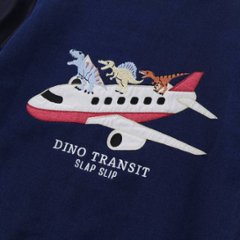 SLAP SLIP(スラップスリップ) 「恐竜＆飛行機刺繍 デニムニットスタジャン」(90-130cm) メール便送料198円対応可画像