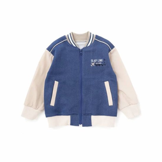 SLAP SLIP(スラップスリップ) 「恐竜＆飛行機刺繍 デニムニットスタジャン」(90-130cm) メール便送料198円対応可画像