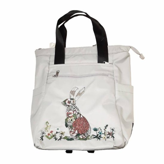 SUPER HAKKA glanta 「かくれんぼうさぎ刺繍２WAYリュックトート」F画像