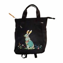 SUPER HAKKA glanta 「かくれんぼうさぎ刺繍２WAYリュックトート」F画像