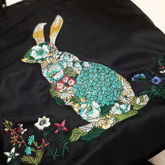 SUPER HAKKA glanta 「かくれんぼうさぎ刺繍２WAYリュックトート」F画像
