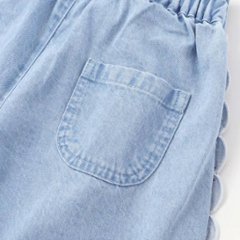 SLAP SLIP(スラップスリップ) 「サイド＆裾スカラップ7分丈デニムパンツ」(100-130cm) 【メール便送料198円対応】画像