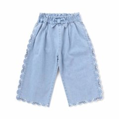 SLAP SLIP(スラップスリップ) 「サイド＆裾スカラップ7分丈デニムパンツ」(100-130cm) 【メール便送料198円対応】画像