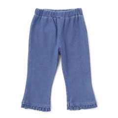 SLAP SLIP(スラップスリップ) 「裾フリル7分丈デニムニットレギンス」(80-120cm) 【メール便送料198円対応】画像