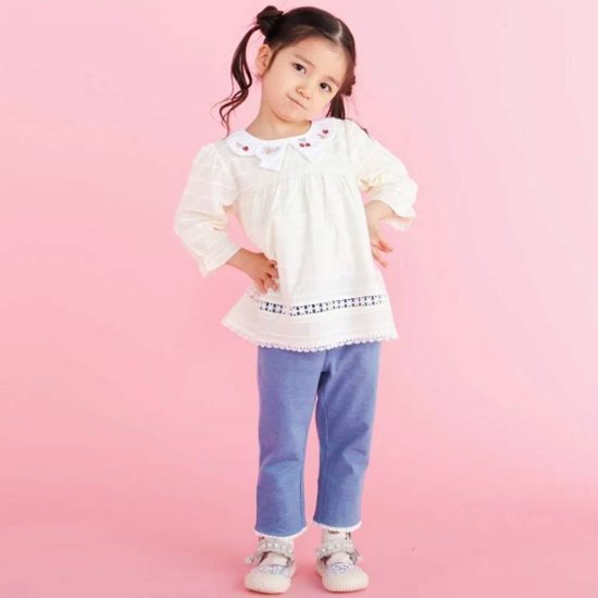 SLAP SLIP(スラップスリップ) 「折り返し裾7分丈ストレッチパンツ」(80-120cm) 【メール便送料198円対応】画像