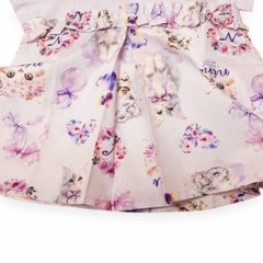 nino「ねこプリント切り替えTシャツ」(90-140cm) 【メール便送料無料】画像