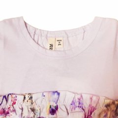 nino「ねこプリント切り替えTシャツ」(90-140cm) 【メール便送料無料】画像