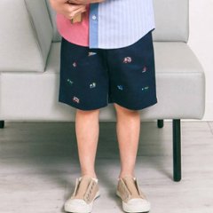 SLAP SLIP(スラップスリップ) 「働く車＆恐竜総柄刺繍 ショートパンツ」(90-130cm) 【メール便送料198円対応】画像