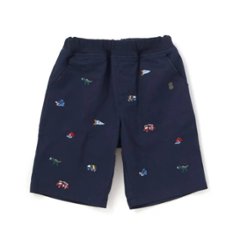 SLAP SLIP(スラップスリップ) 「働く車＆恐竜総柄刺繍 ショートパンツ」(90-130cm) 【メール便送料198円対応】画像