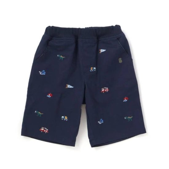 SLAP SLIP(スラップスリップ) 「働く車＆恐竜総柄刺繍 ショートパンツ」(90-130cm) 【メール便送料198円対応】画像