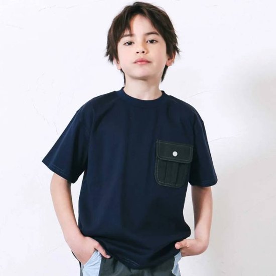 nexchic (ネクシック) 「デニムポケット付きTシャツ」(130-150cm)　メール便送料198円対応画像