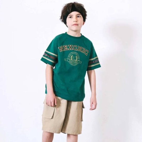 nexchic (ネクシック) 「パッチロゴ付きメッシュ袖Tシャツ」(130-150cm)　メール便送料198円対応画像