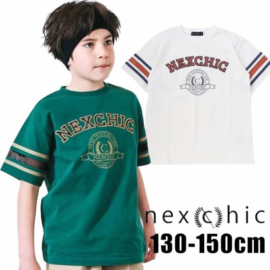nexchic (ネクシック) 「パッチロゴ付きメッシュ袖Tシャツ」(130-150cm)　メール便送料198円対応画像