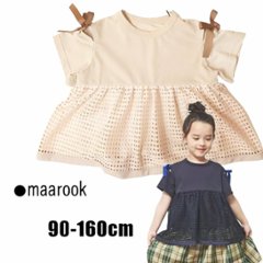 maarook「接触冷感鹿の子天竺メッシュ切り替えチュニック」(90-160cm)   【メール便送料無料】の画像