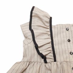 maarook「コットンリネンストライプフリルチュニック」(90-140cm)   【メール便送料無料】画像