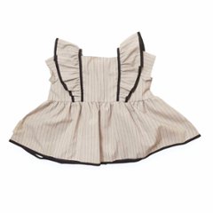 maarook「コットンリネンストライプフリルチュニック」(90-140cm)   【メール便送料無料】画像