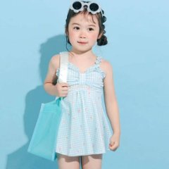 SLAP SLIP「ギンガムチェック総柄 ワンピース型 スイムウェア」 (90-130cm)画像