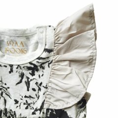 maarook「モノトーンフラワープリント ロンパース」(70-80cm)  画像