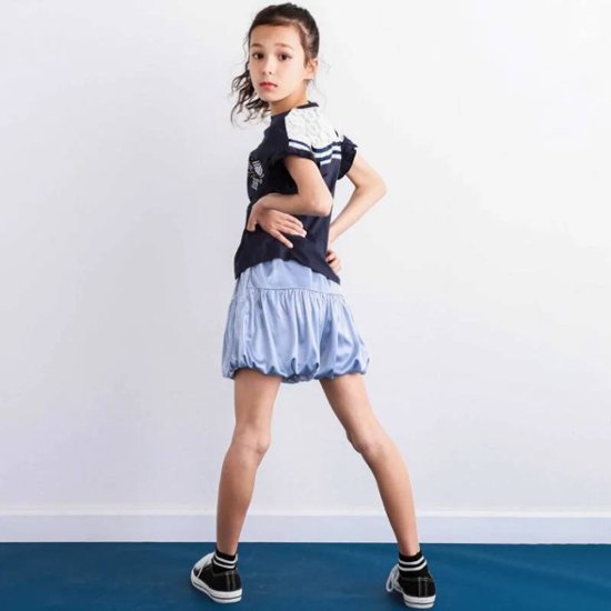 nexchic (ネクシック) 「セーラーカラー風レース切り替えTシャツ」(130-150cm)　メール便送料198円対応画像