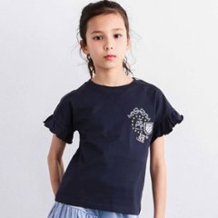 nexchic (ネクシック) 「セーラーカラー風レース切り替えTシャツ」(130-150cm)　メール便送料198円対応画像