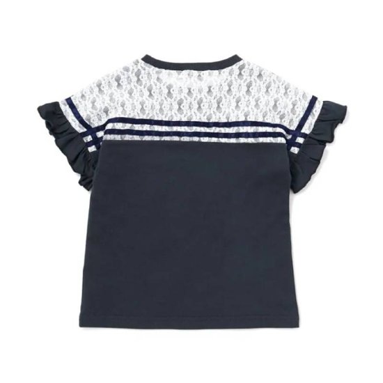 nexchic (ネクシック) 「セーラーカラー風レース切り替えTシャツ」(130-150cm)　メール便送料198円対応画像