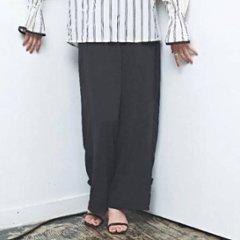 MUUNAA「ポリエステルツイルミドルワイドパンツ」FREE   画像