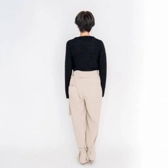 MUUNAA「ポリエステルツイルミドルワイドパンツ」FREE   画像