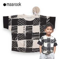 maarook「ブロックチェックプリントTシャツ」(90-130cm)   【メール便送料無料】の画像