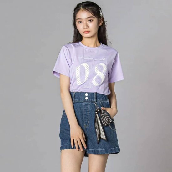 ZIDDY「【接触冷感】ナンバー 抜きアップリケ Tシャツ」 (140-160cm)　【メール便送料198円対応】画像