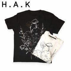 H.A.K 「エッジフローラ箔プリントTシャツ」0-1の画像
