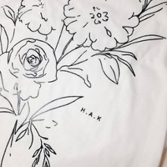 H.A.K 「エッジフローラ箔プリントTシャツ」0-1画像
