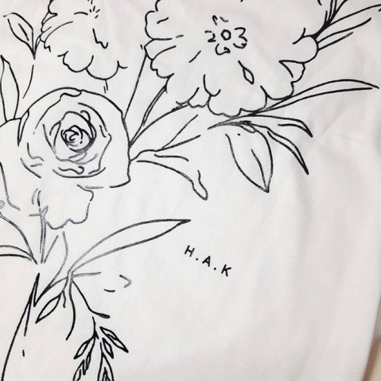 H.A.K 「エッジフローラ箔プリントTシャツ」0-1画像