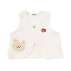 SLAP SLIP baby (スラップスリップ) 「 くまちゃんフェイスモチーフキルティングベスト」(70-80cm)  メール便対応可画像